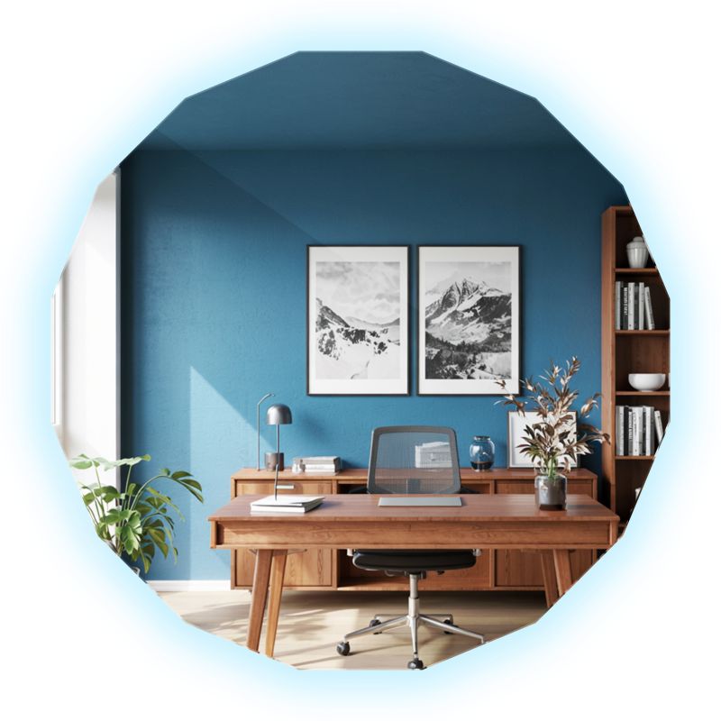 Lustro ze Światłem LED ArtPrintCave 100 x 100 cm Zimne Wiszące Loft Boho do Salonu Łazienki Sypialni 1 szt.