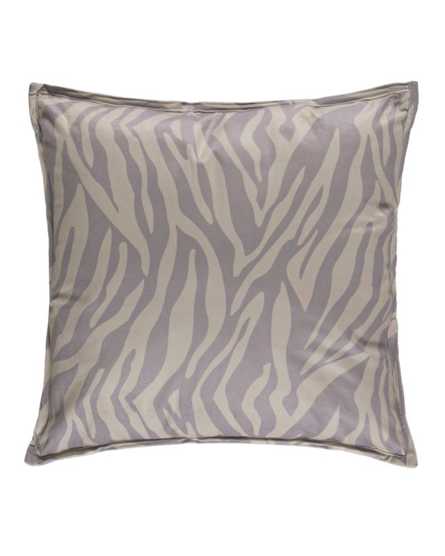 Poduszka dekoracyjna welurowa z nadrukiem Zebra Grigio Mazovia 45x45cm kremowa, szara, zdejmowana poszewka 1szt.
