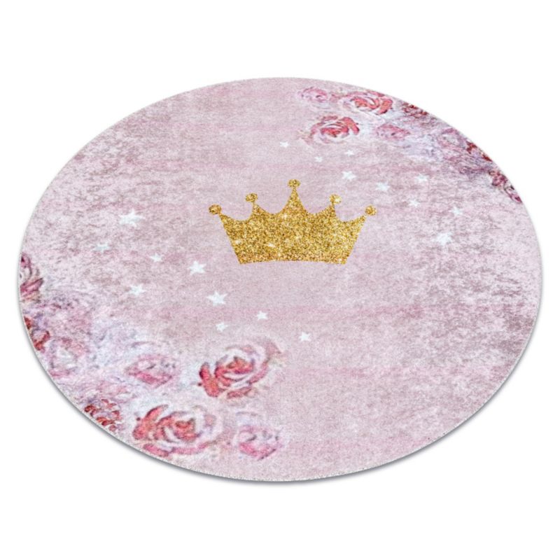 Dywan dla dzieci Junior RugsX koło 80 cm róż BR049 1 szt.