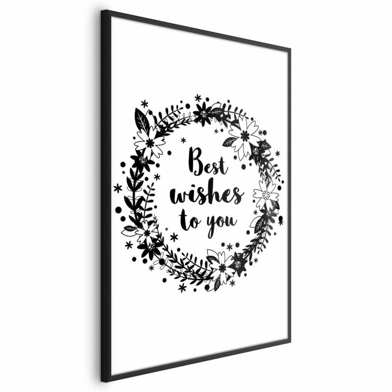 Plakat Artgeist Best wishes 21x30 cm z ramą czarną 1 szt