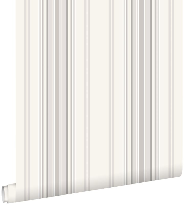 Tapeta ESTAhome paski szarymIbeżowym 53 cm x 10.05 m - 1 rol.