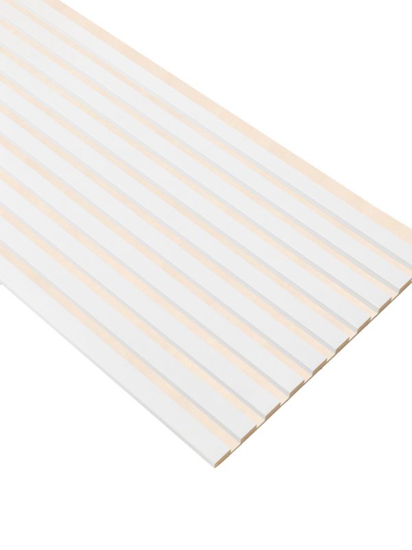 Lamele Ścienne na Beżowym Filcu SunWood 275x46cm Panele Dekoracyjne Białe 1 szt.