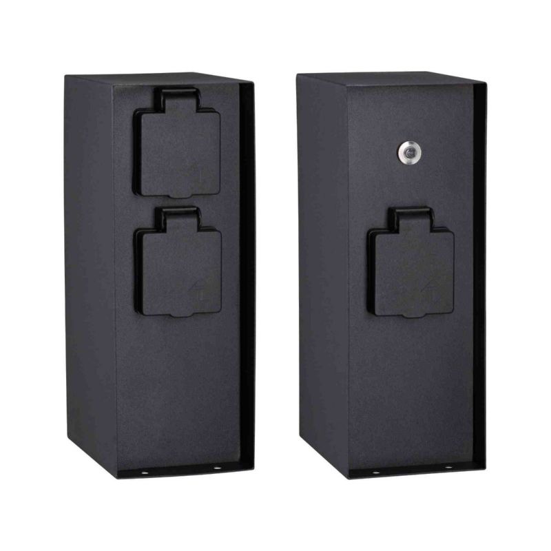 Słupek zasilający ogrodowy Paulmann Rio antracyt 3 x gniazdo IP44 wym: 23 x 8,5 x 12 cm metal - 1 szt.
