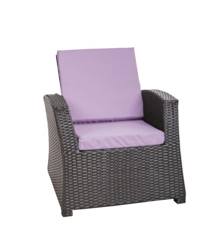 Poduszka na fotel ogrodowy Technorattan, Setgarden,56x52x7cm Fioletowa dwustronne Poduszki na krzesło ogrodowe, 2szt