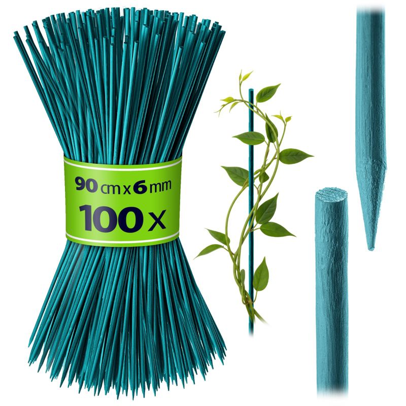 Paliki bambusowe KADAX do roślin 90 cm x 6 mm zielone 100 szt.