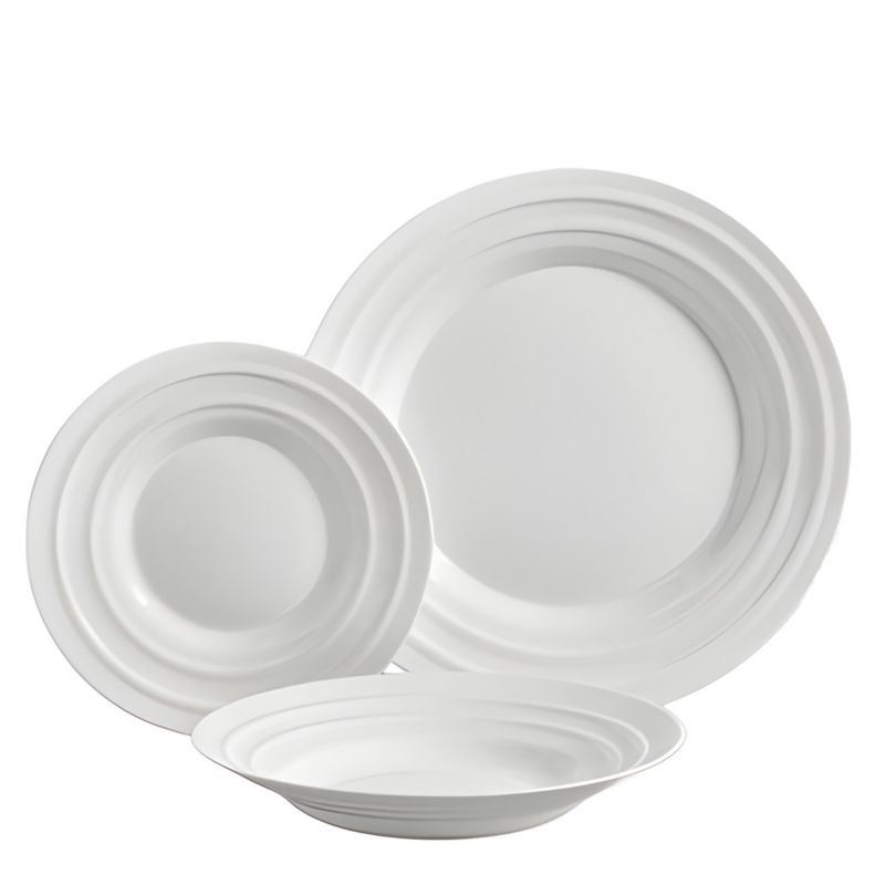 Zestaw Talerzy Vivalto Ceramiczny Biały 18 Elementów Kpl.