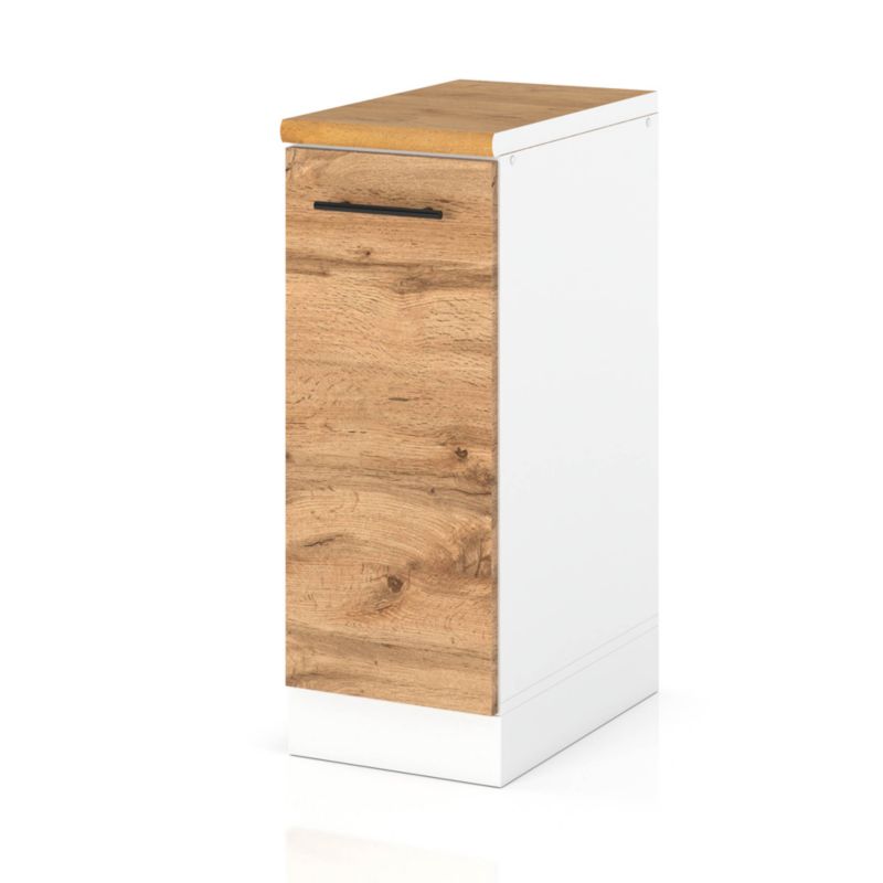 Szafka Kuchenna Hurtownia-Mebli Stojąca D30 sPremium 30cm Biały Mat Dąb Wotan 30x52x85 cm 1szt.