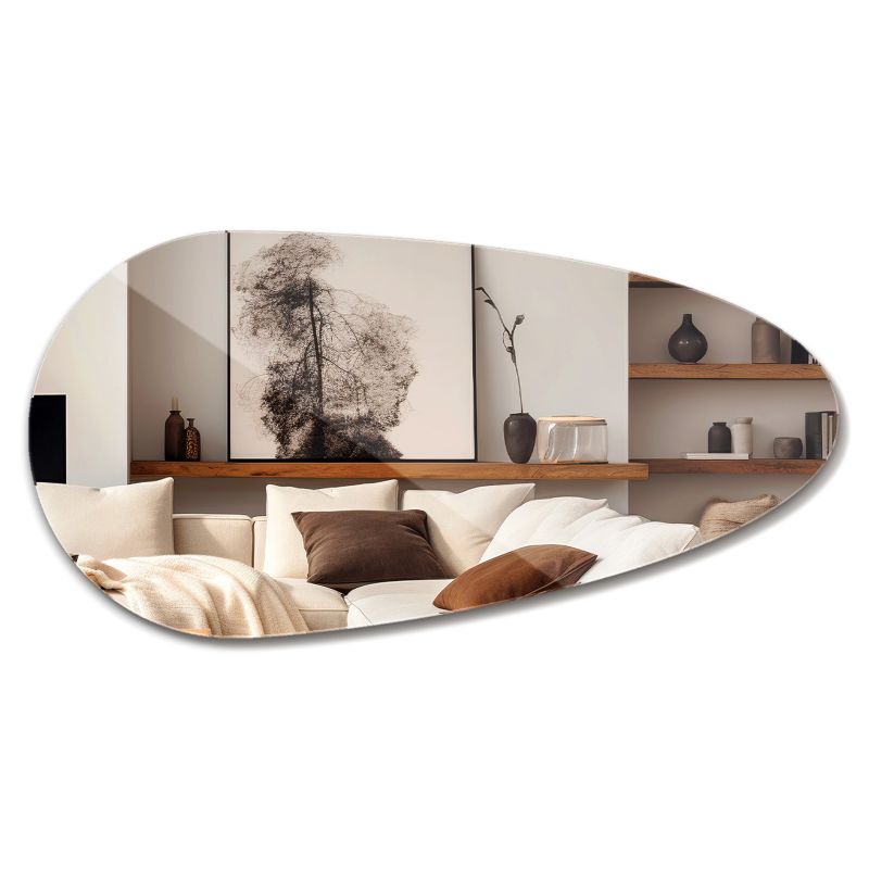 Lustro Ścienne ArtPrintCave 35 x 70 cm Nowoczesne Wiszące Do Salonu Łezka 1 szt.