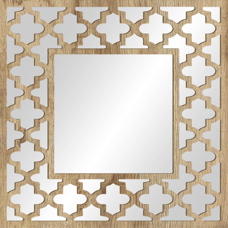 Lustro dekoracyjne Styler Ornament 50x50 cm drewno, kwadratowe, wiszące, 1 szt.