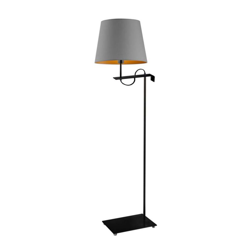 Lampa stojąca Volta Light Factory podłogowa z abażurem szary ze złotem stożek POINT 1szt.