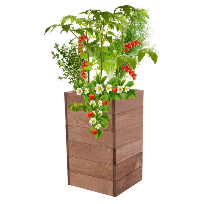 Skrzynia na warzywa MODO24 grządka podwyższona brązowa impregnacja 54x33x30 cm 1 szt.