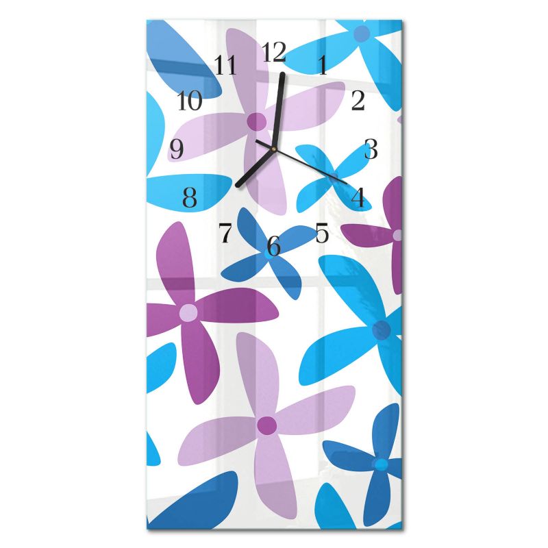 Zegar Ścienny Do Kuchni Tulup 30x60 cm z Czarnymi Wskazówkami Kwiaty hawajskie 1 szt.