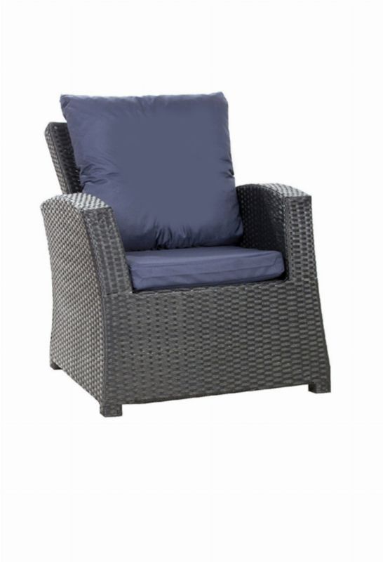 Poduszka na fotel ogrodowy Technorattan, Setgarden, 56x52x7cm + 56x50cm Granatowa dwustronne Poduszki na krzesło ogrodowe, 2szt
