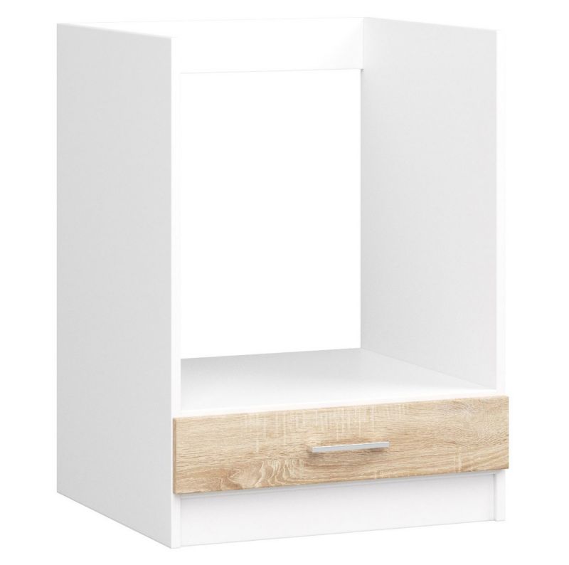 Szafka kuchenna pod piekarnik Akord S60 z blatem system Lima Biała 60 cm 1 drzwi kolor Dąb Sonoma mat 1 półka 60x55x82 cm 1 szt.