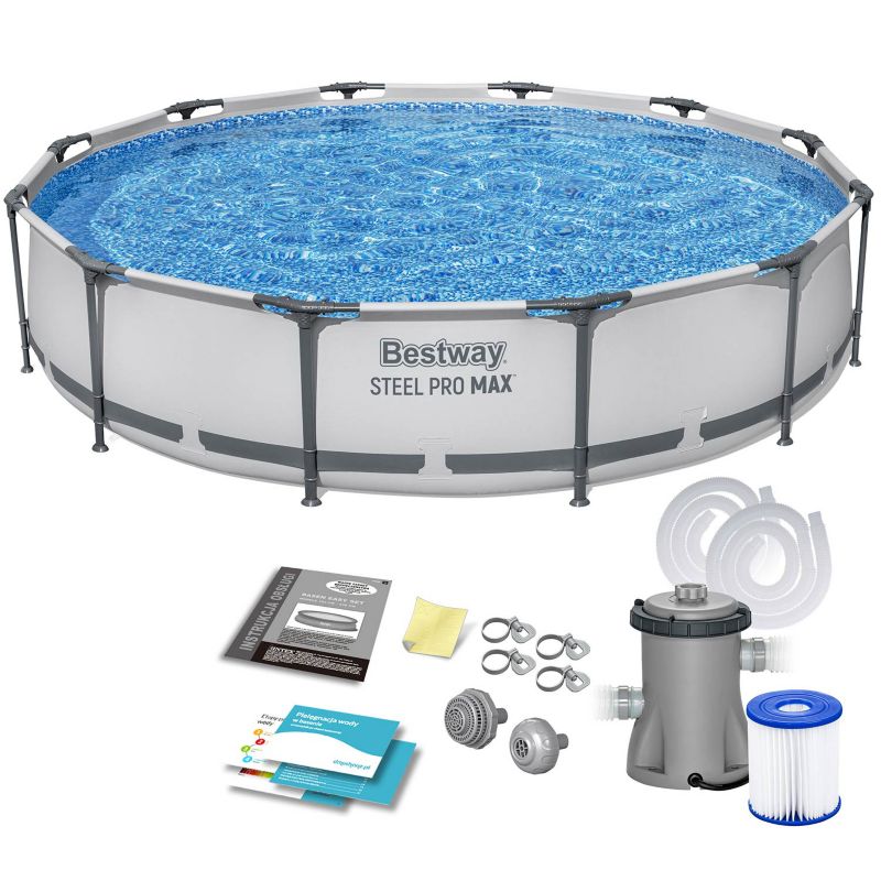 Basen stelażowy ogrodowy Bestway 366x76 cm zestaw 9w1 rodzinny 1szt.