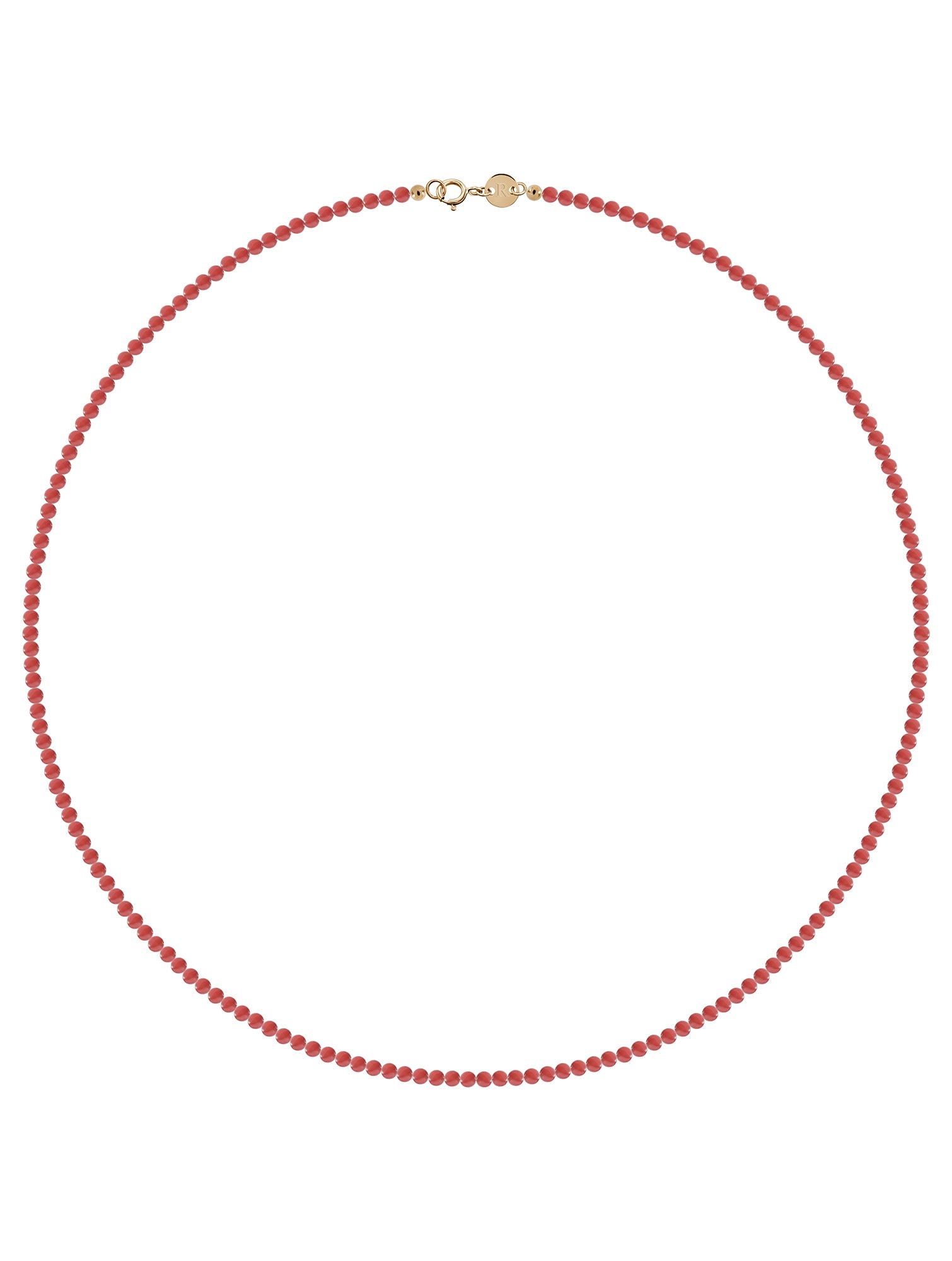 Round Red Coral Necklace - naszyjnik z okrągłego korala, 40