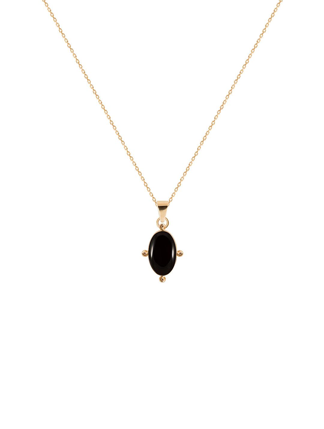 Black Lilac Necklace - Naszyjnik z zawieszką z onyksem, 55