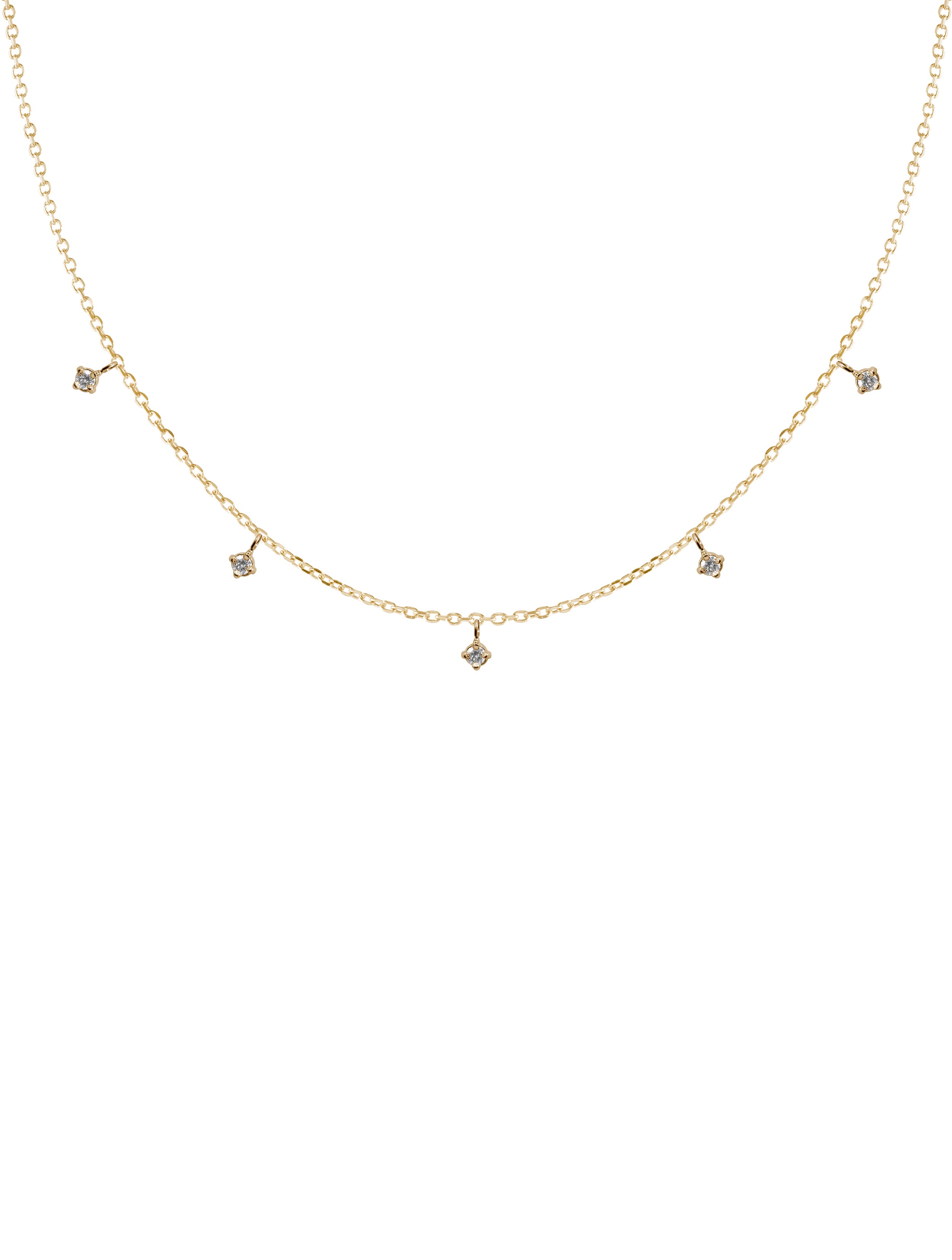Inverno Necklace - naszyjnik z pięcioma diamentami, 48