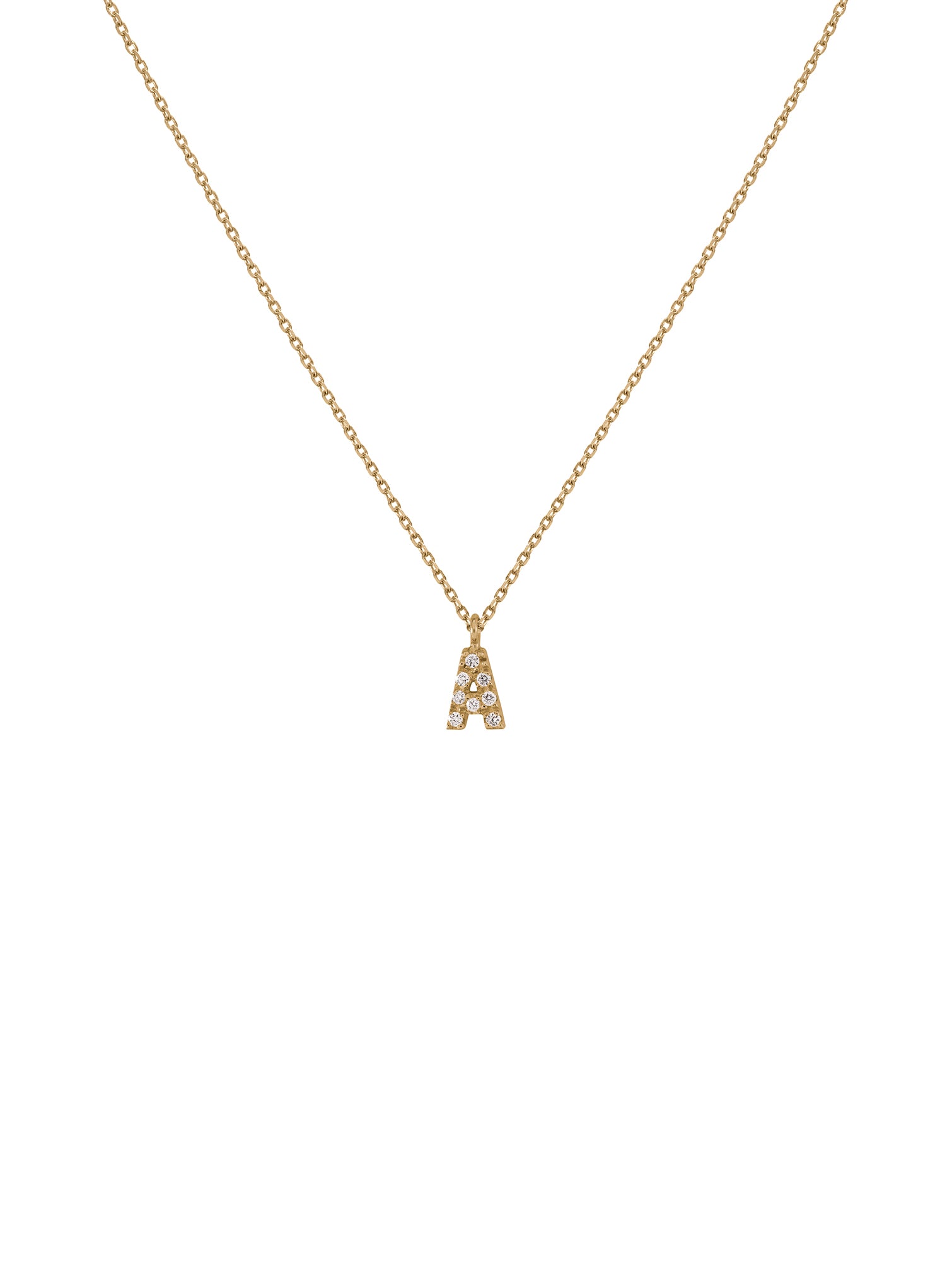 Piccolo Diamond Necklace - naszyjnik z literką, wysadzany brylantami, 42