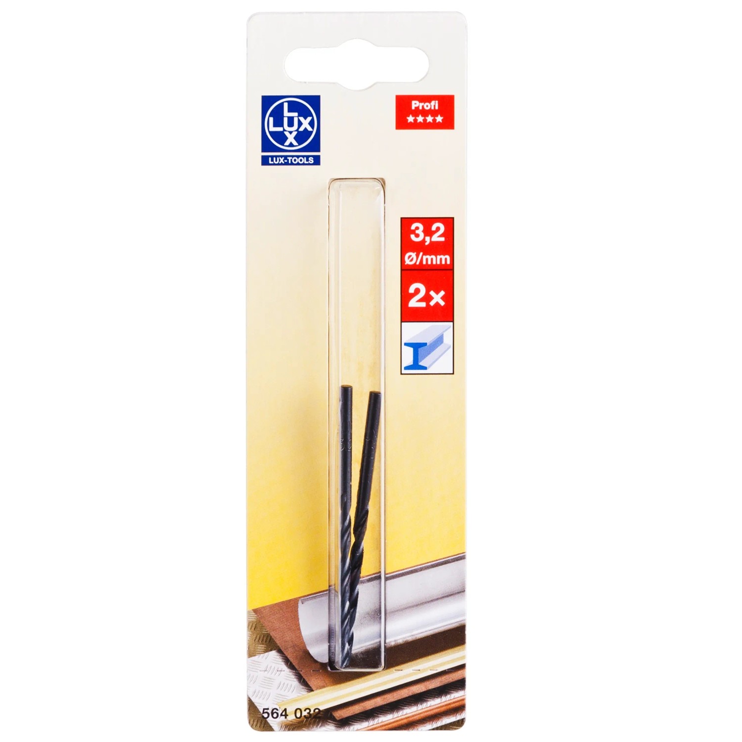 LUX-TOOLS Zestaw wierteł do metalu 3,2x65 mm - 2 cz.