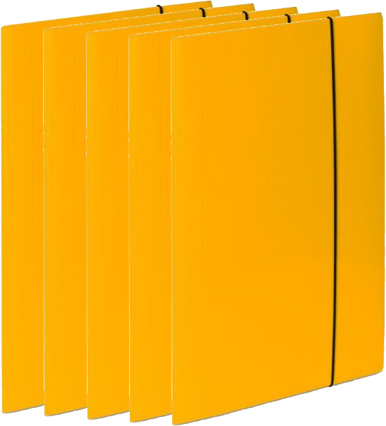 5x Teczka kartonowa z gumką VauPe Soft, A4, 450g/m2, 20mm, żółty