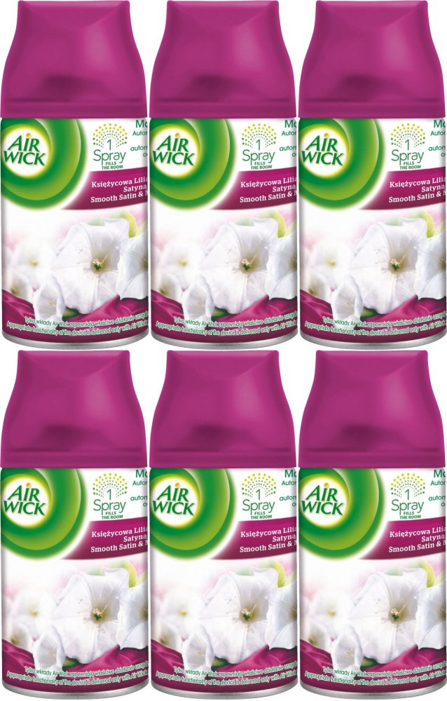 6x Wkład do odświeżacza automatycznego Air Wick Freshmatic, Księżycowa Lilia Otulona Satyną, 250ml