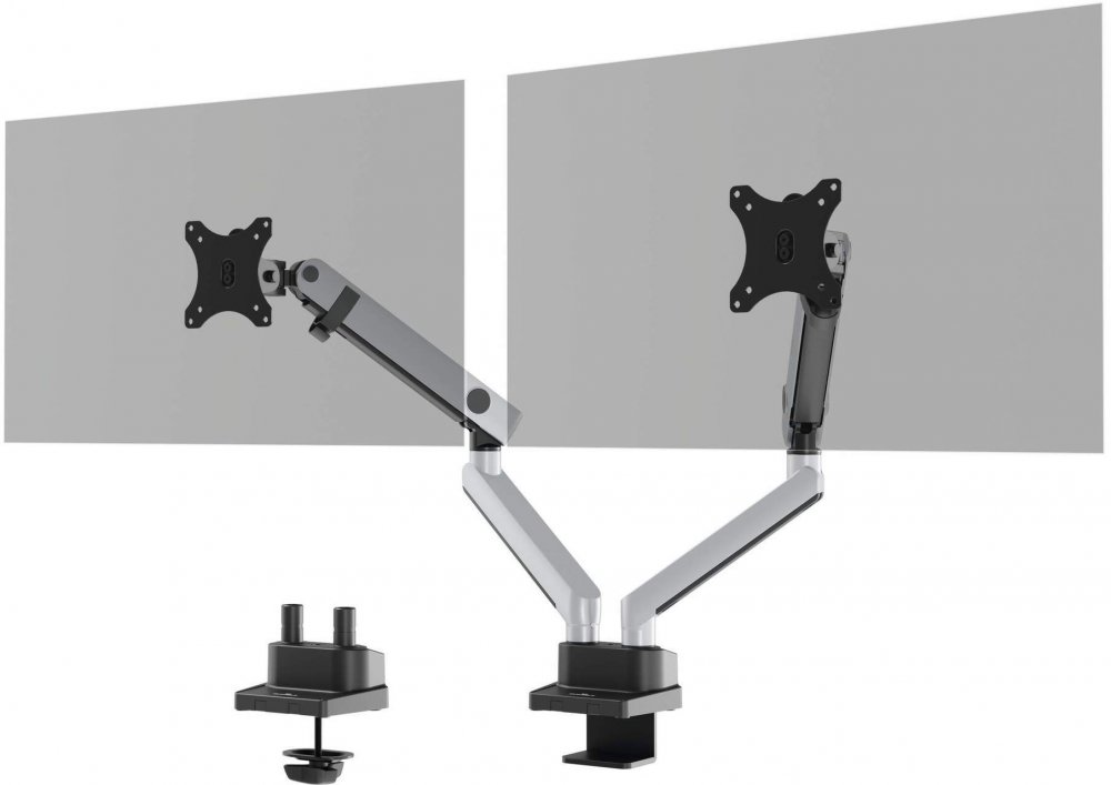 Uchwyt na 2 monitory Durable Select Plus, srebrny