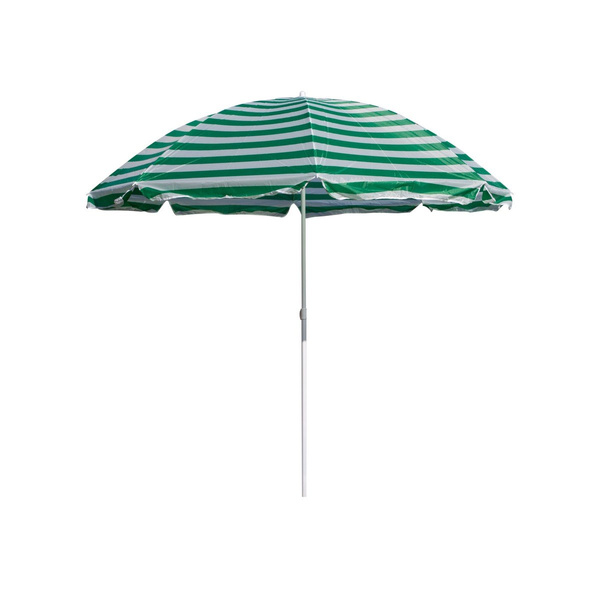 Parasol plażowy zielono-białe pasy średnica 230cm