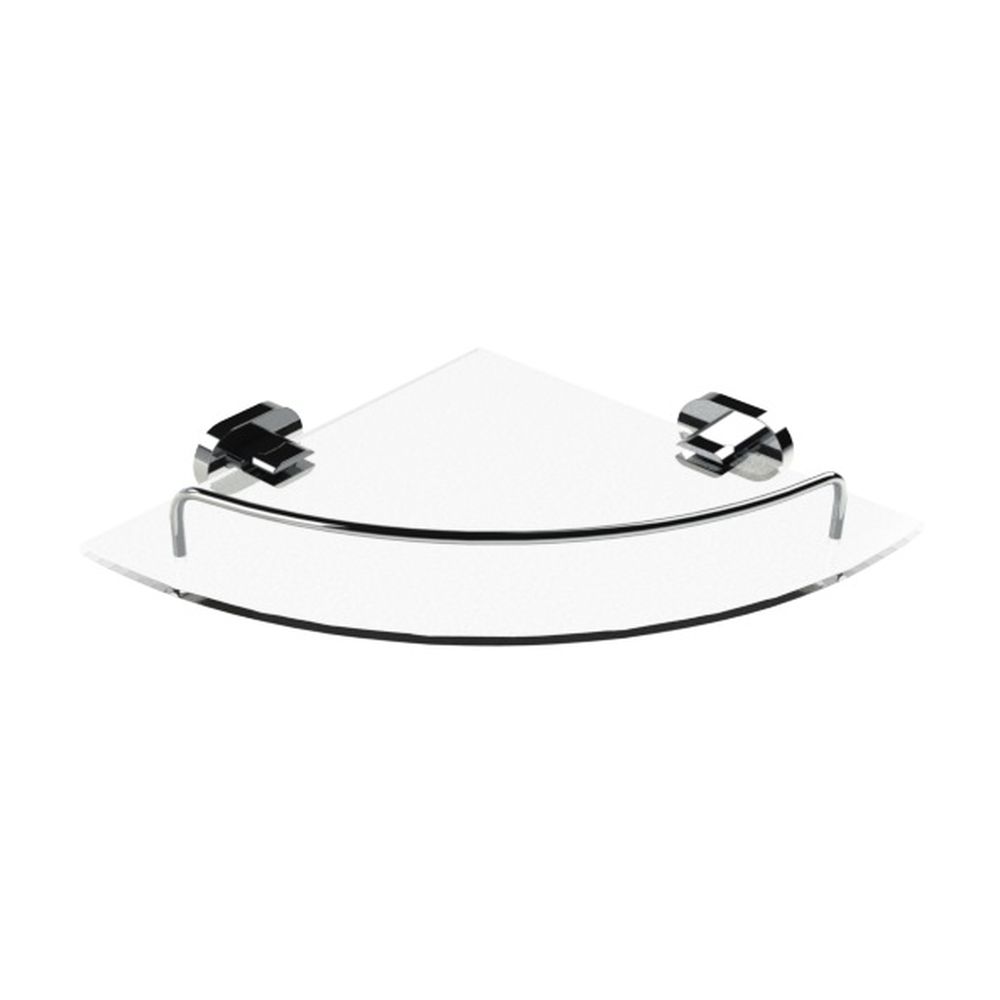 BISK Go półka szklana 26,5 cm narożna chrom 07032 - Wysyłka w 24h