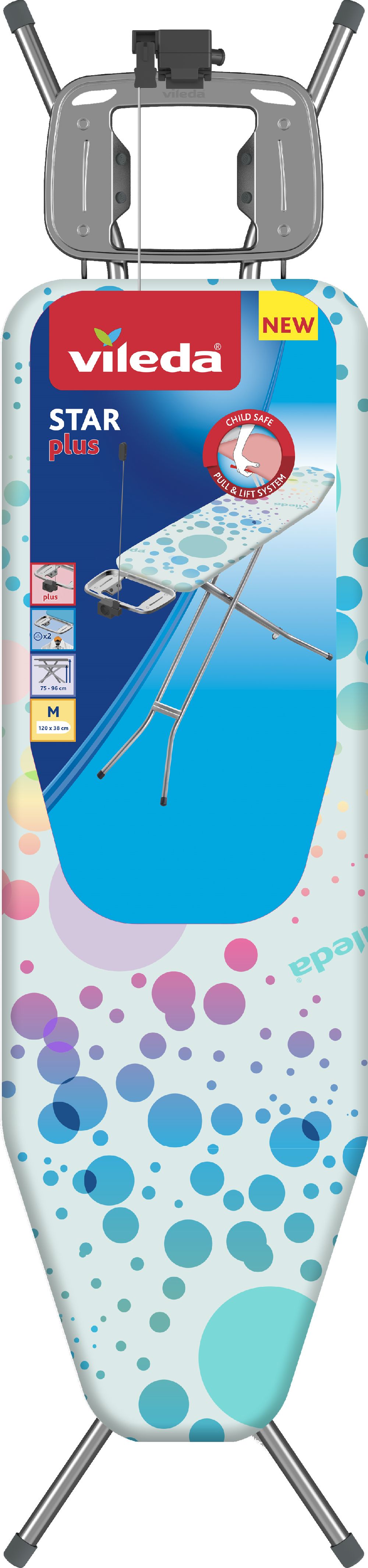 Vileda Star Plus deska do prasowania 120x38 cm 170372 - Wysyłka w 24h