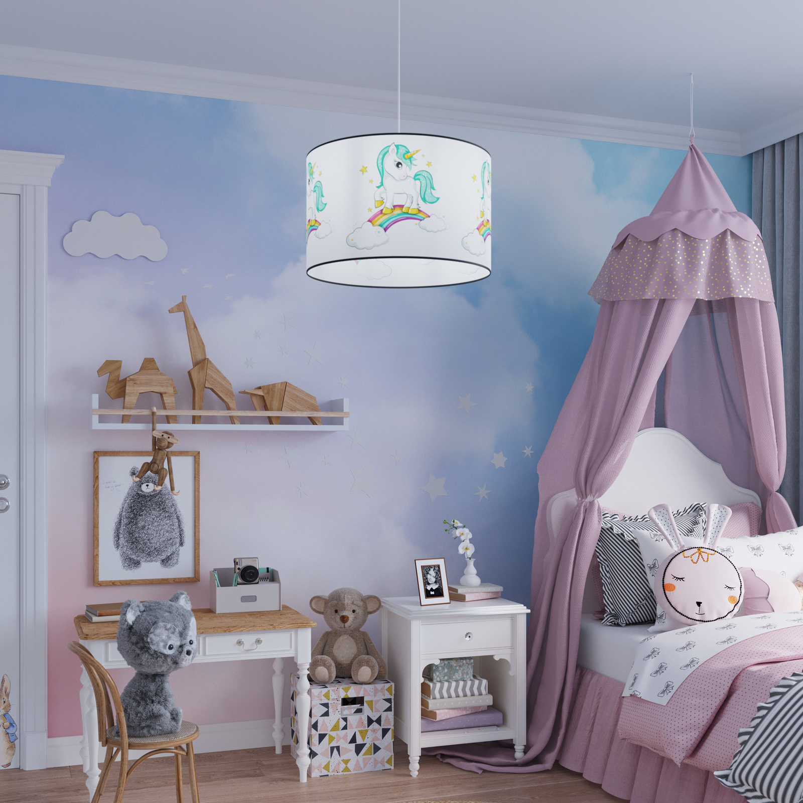 Sollux Lighting Jednorożec lampa wisząca 1x15 W multikolor SL.1412