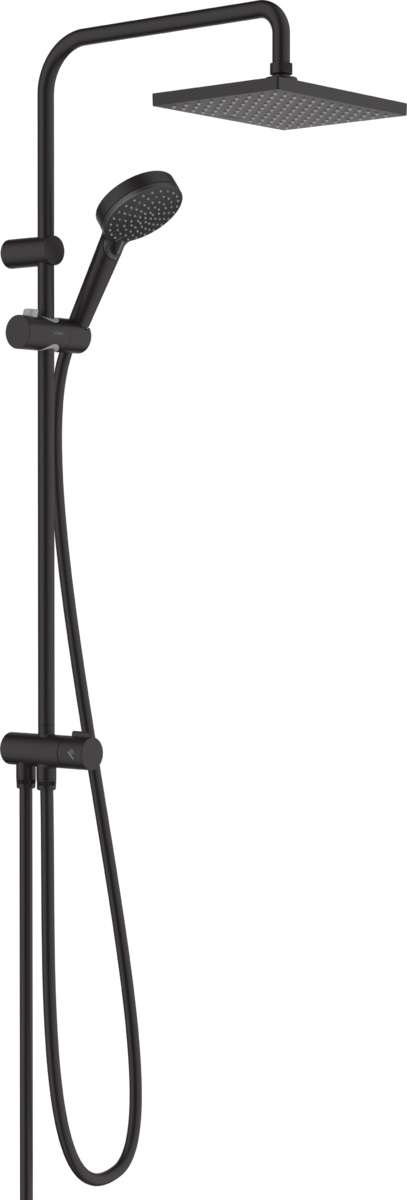 Hansgrohe Vernis Shape zestaw prysznicowy ścienny z deszczownicą czarny mat 26282670