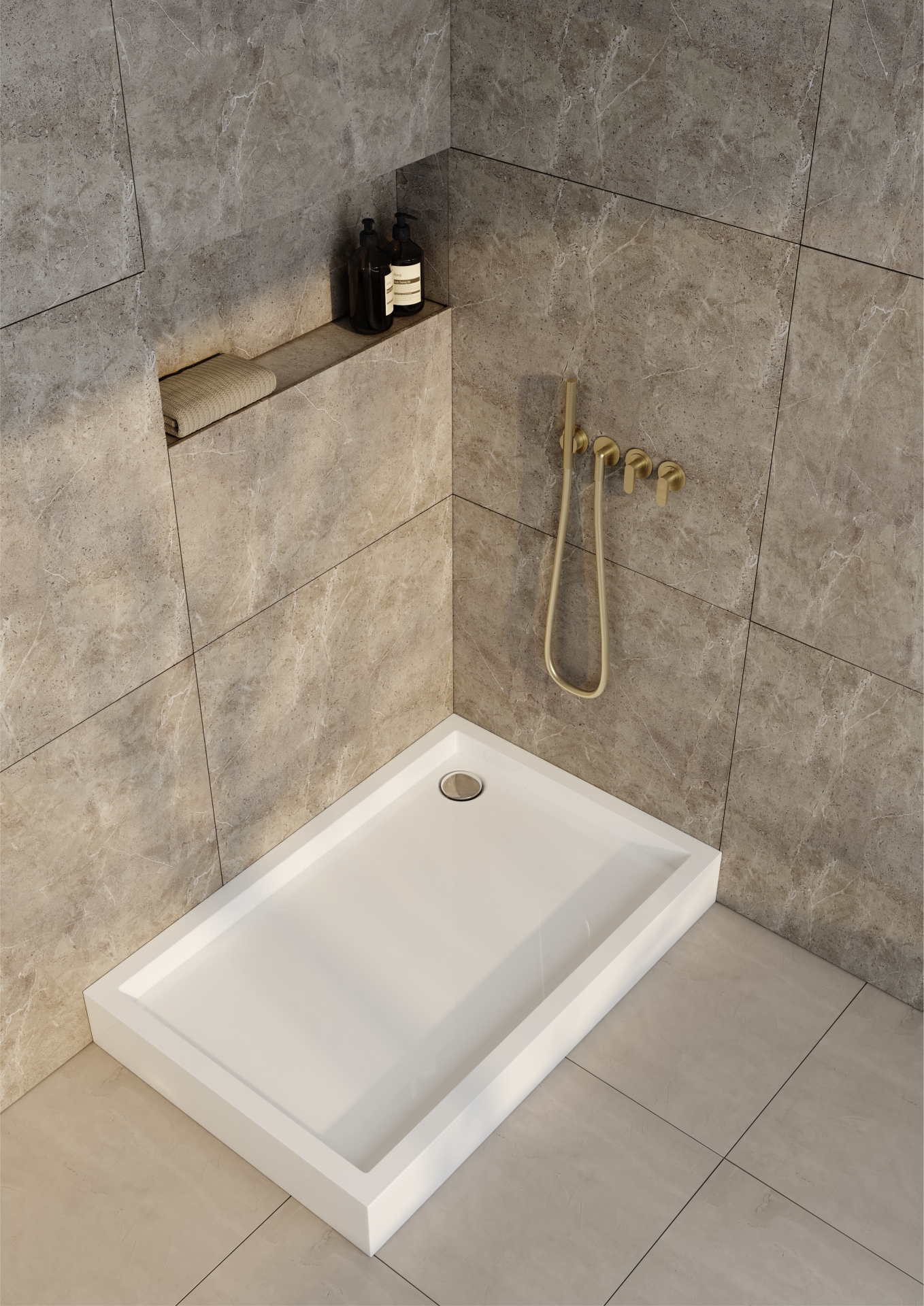Schedline Favory Plus brodzik 100x90 cm prostokątny biały 3ST.F1P-90100
