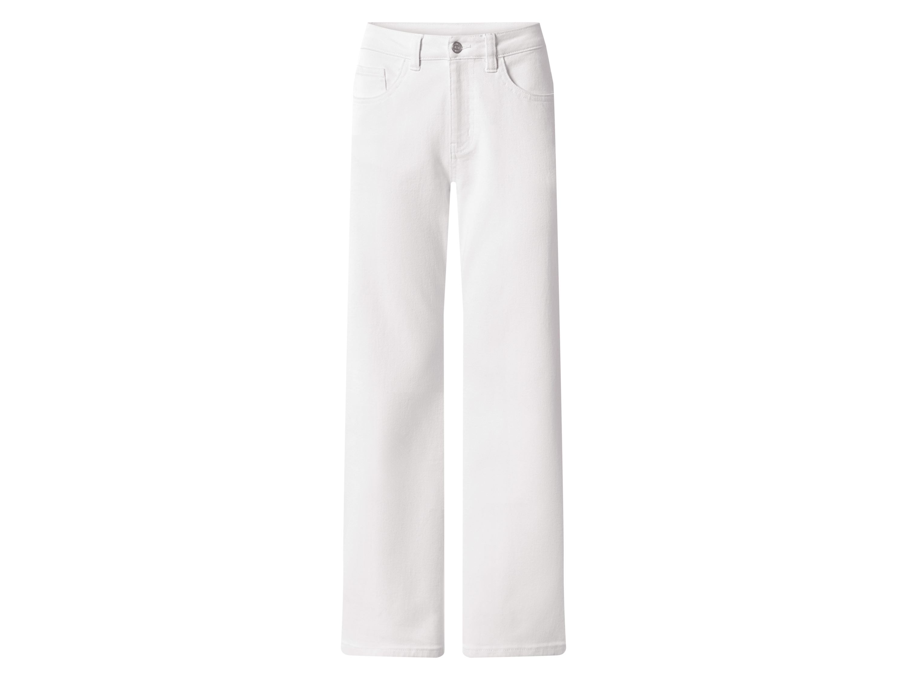 esmara Jeansy wide leg damskie z bawełną Biały, 46