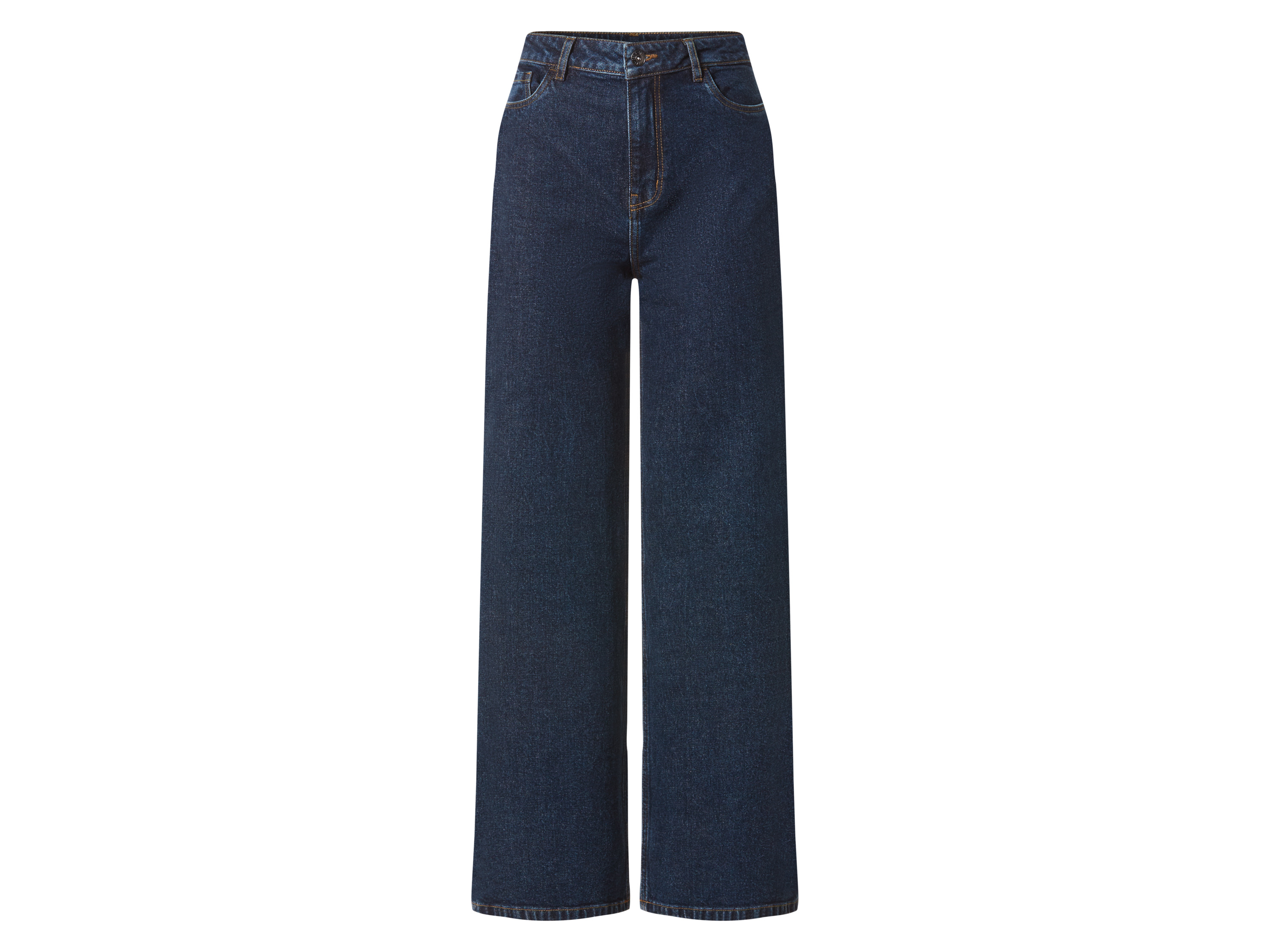 esmara Jeansy wide leg damskie Ciemnoniebieski, 38