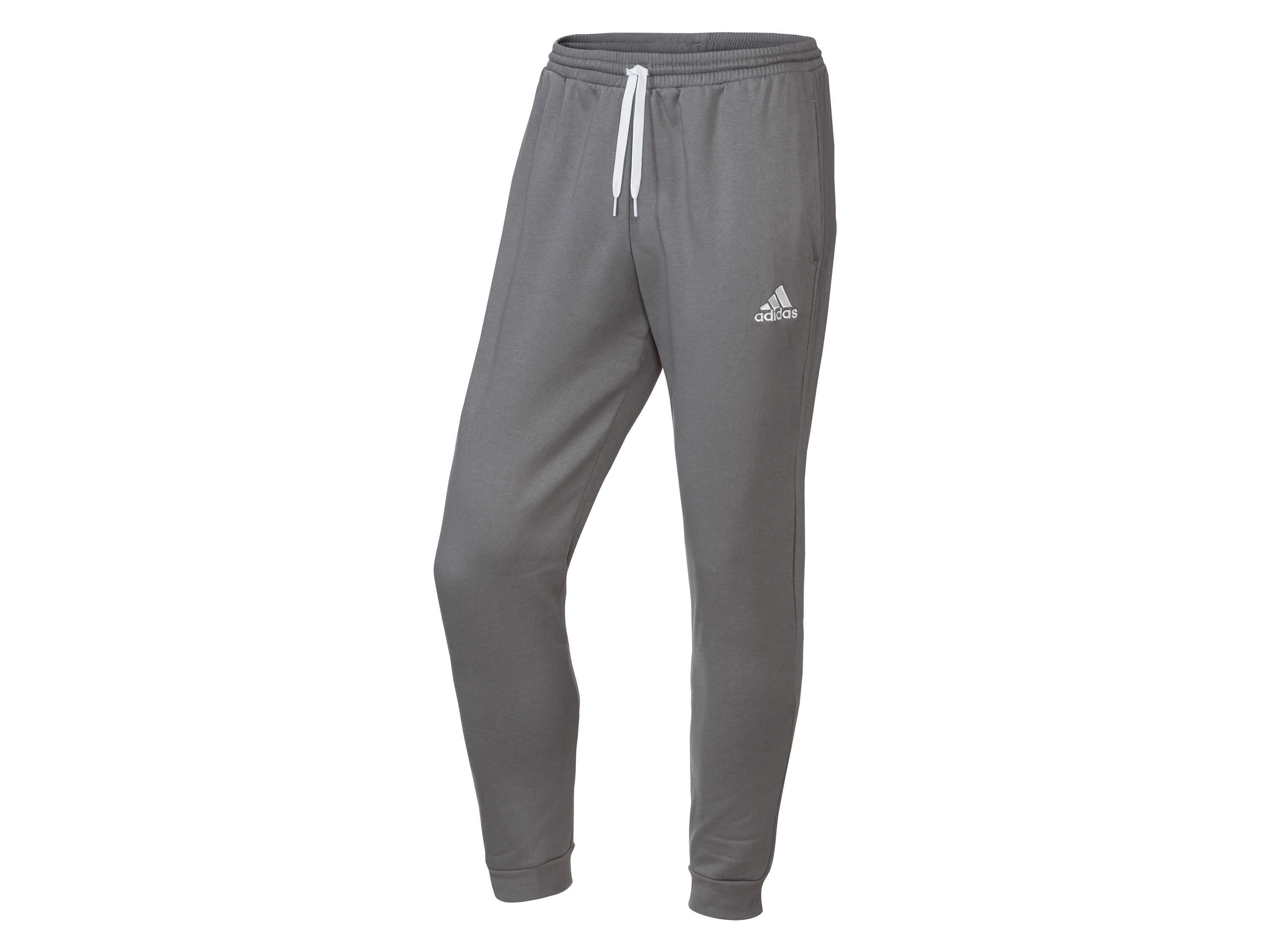 adidas Spodnie dresowe męskie z bawełną Szary, L