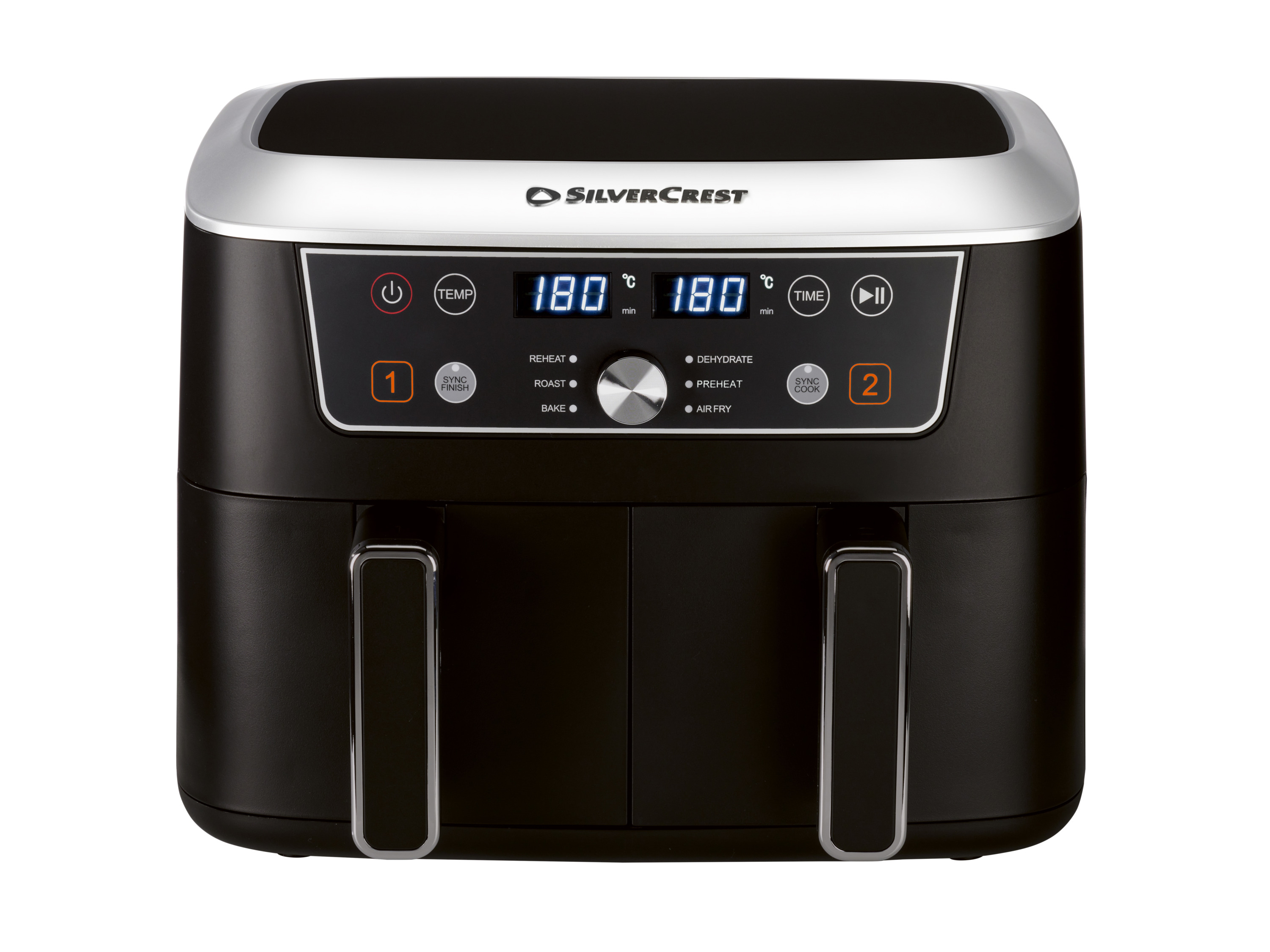 Silvercrest Dwukomorowa frytkownica beztłuszczowa AirFryer, 2600 W, 4,35 l, Shfdd 2600 B2