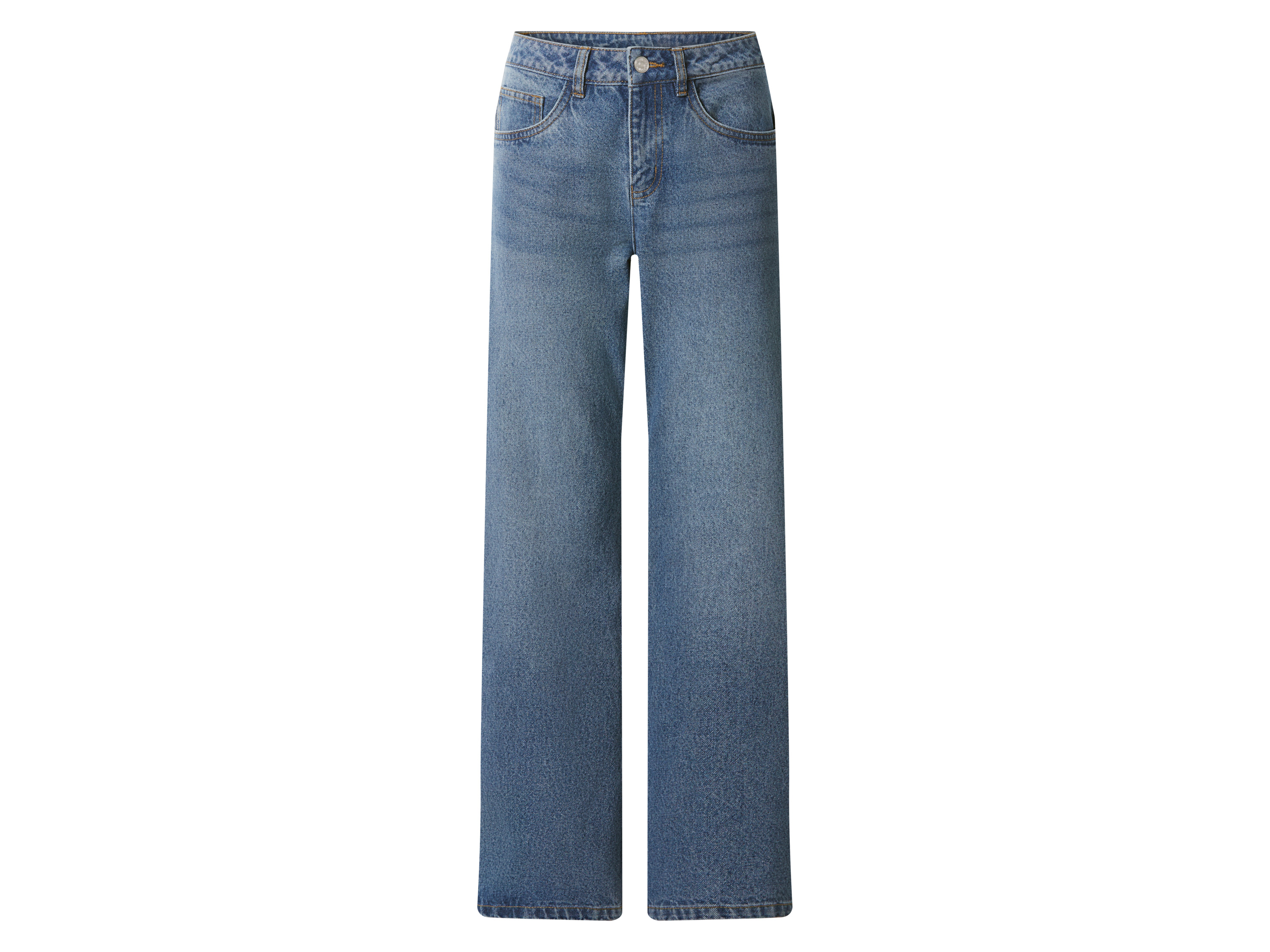 esmara Jeansy wide leg damskie z bawełną Niebieski, 34