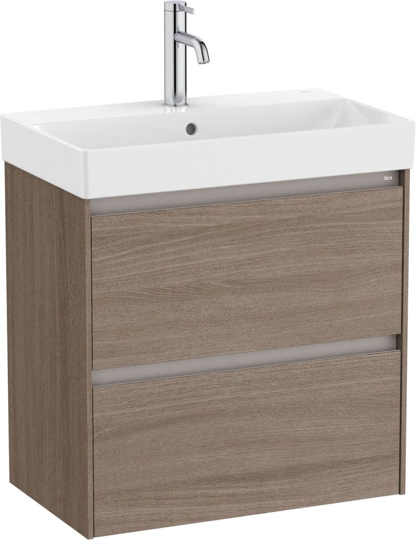 Darmowa Dostawa - Umywalka z szafką 60 cm brąz Roca Unik A851684511