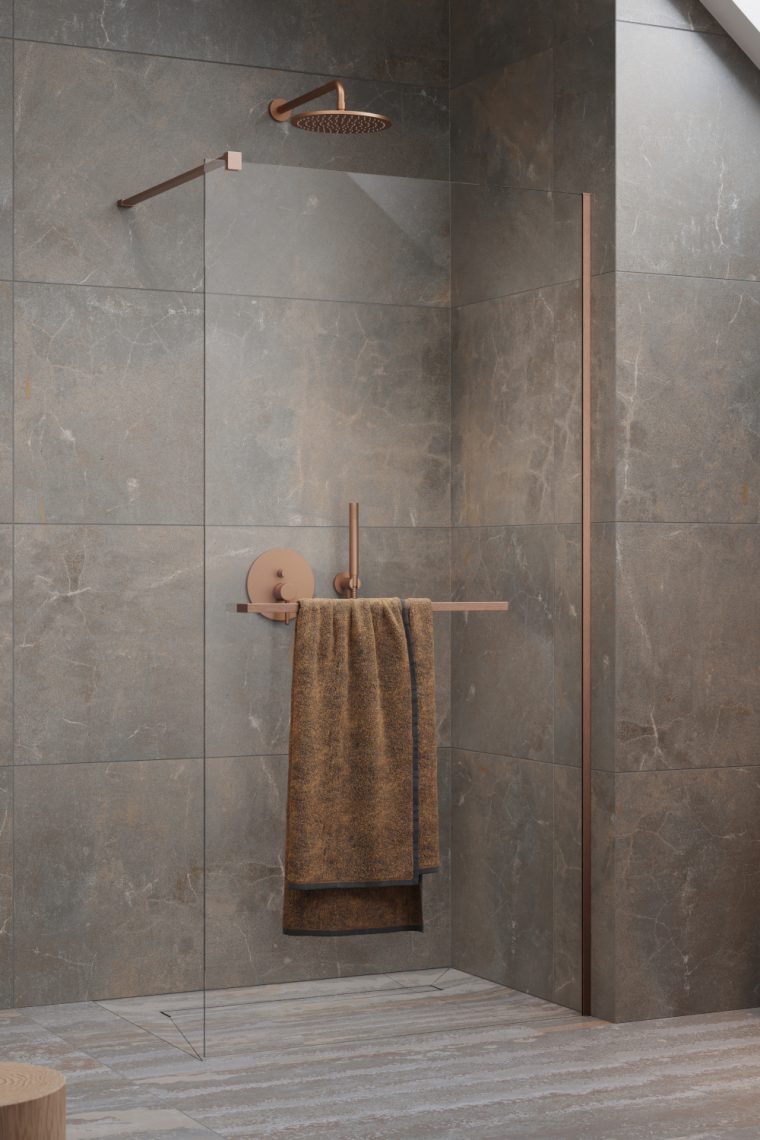 Darmowa Dostawa - Ścianka prysznicowa walk-in 120 cm miedź szczotkowany/szkło przezroczyste Radaway Modo New Brushed Copper II 3891249301W