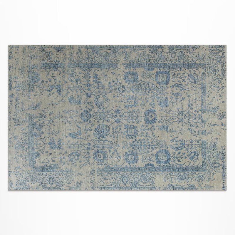 Dywan Winylowy Z Nadrukiem Wallfluent 120x180 cm Niebieski kwiatowy wyblakły wzór 1 szt.