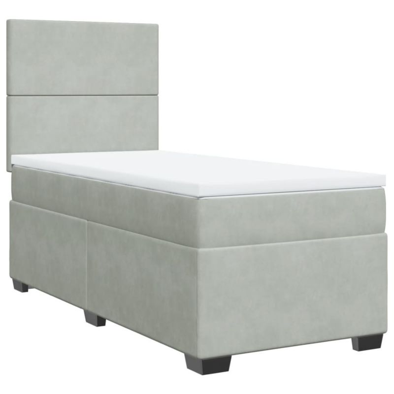 Łóżko kontynentalne WaszeMeble 80x200 cm jasnoszare WM-3290756 1 szt.