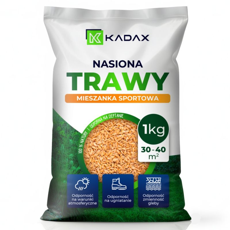 Trawa KADAX Sportowa Trawnik Samozagęszczająca 1 kg 40m2 1szt.