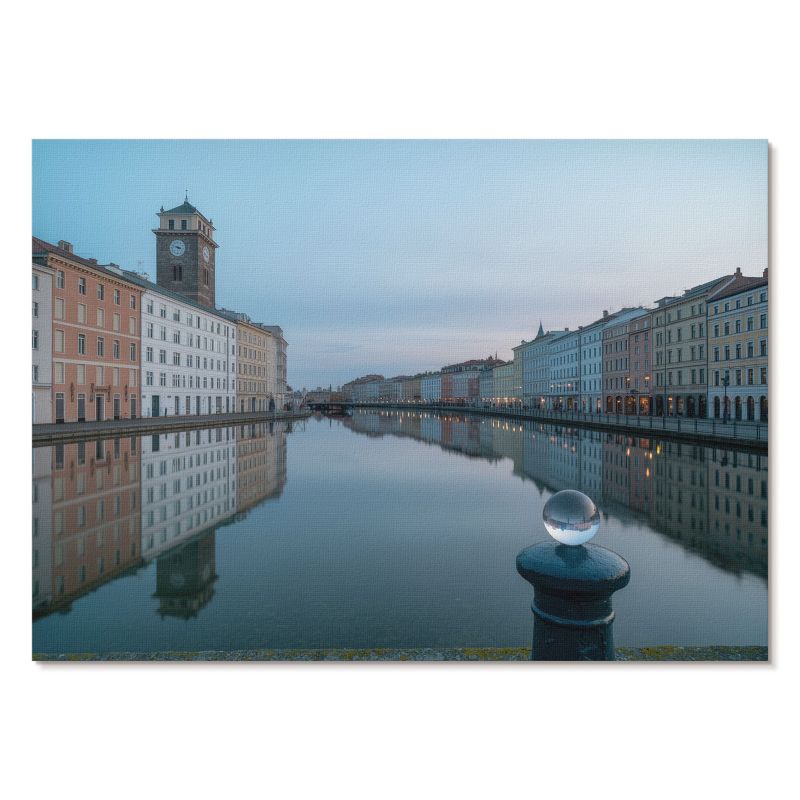 Nowoczesny Plakat na Płótnie Tulup 42x29,7 cm (A3) Miasto kanał Do salonu, biura, sypialni 1 szt.