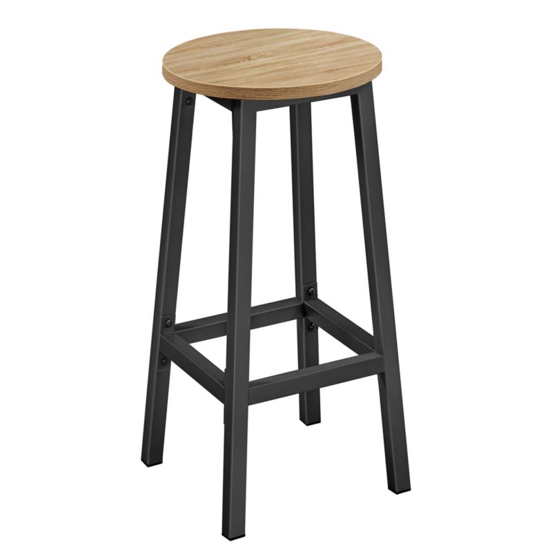 Taboret barowy Songmics hoker 65cm dąb sonoma nogi czarne 1 szt.