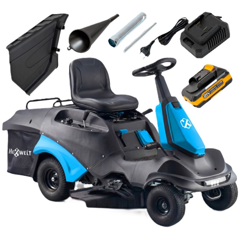 Traktorek ogrodowy Hexwelt kosiarka spalinowa Loncin 6KM 66 cm kosz 150L LED mulczowanie akcesoria 1szt.