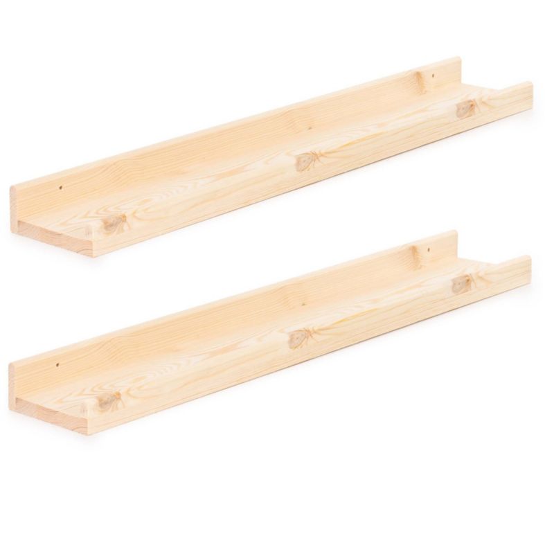 Półki Springos wiszące na przyprawy, książki półki ścienne do pokoju kuchni 80 cm brązowe 2 szt.