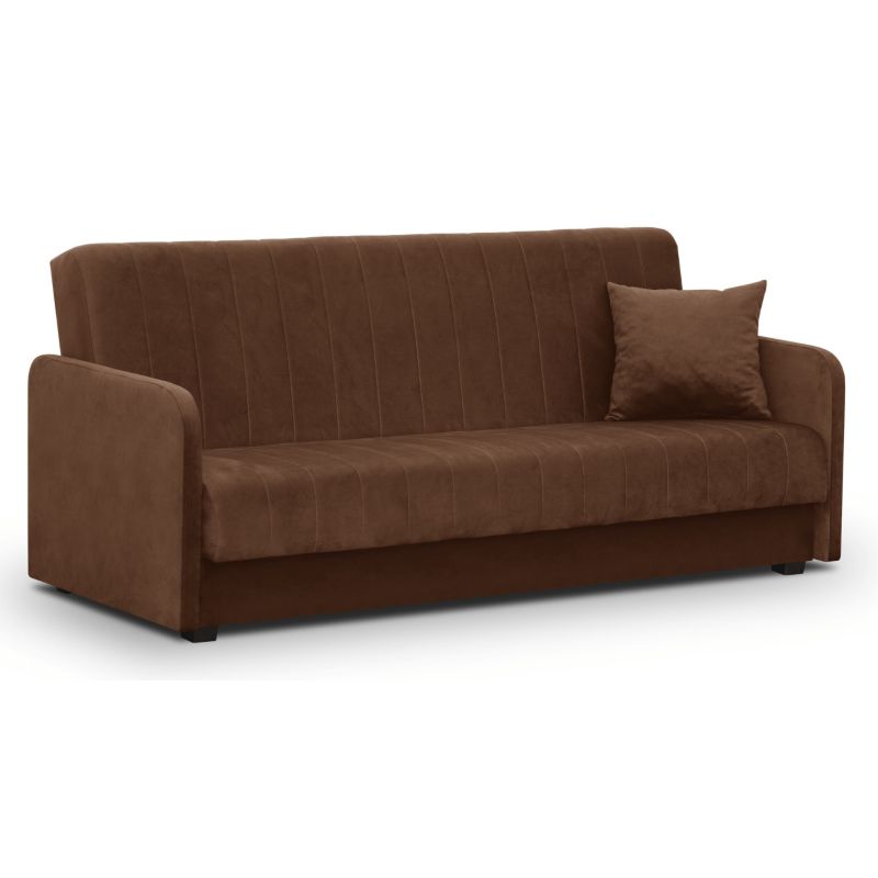Wersalka Mebel Elite Rozkładana Sofa Kanapa z Funkcją Spania Dwuosobowa Brązowa PORTO 1 szt.