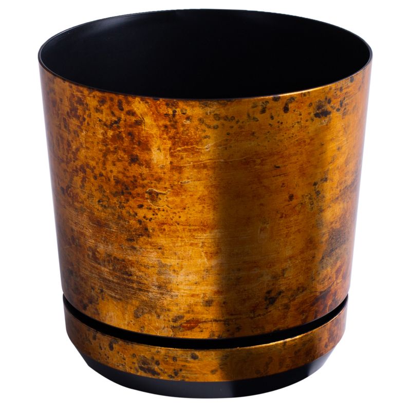 Doniczka z podstawką Kerd 21 cm wzór 033 RDZA efekt postarzanego metalu industrialna rustykalna loft pomarańczowa 1 szt