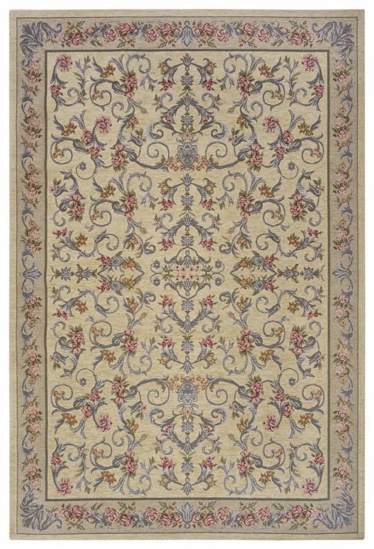 Dywan Hanse Home 60x90cm, antypoślizgowy, beżowy, wzór tradycyjny, szenilowy do kuchni, 1 szt.
